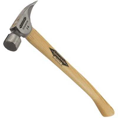 Stiletto 14 Oz. Milled-Face Framing Hammer with Curved Hickory Handle